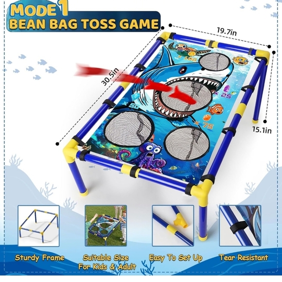 Lehoo Castle 3 in 1 Outdoor Games with Shooting Game, Ring Toss Game, Bean Bag - Picture 7 of 8